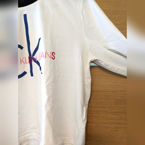 Calvin Klein Jean crop top, white, size L - Picture 5 of 6